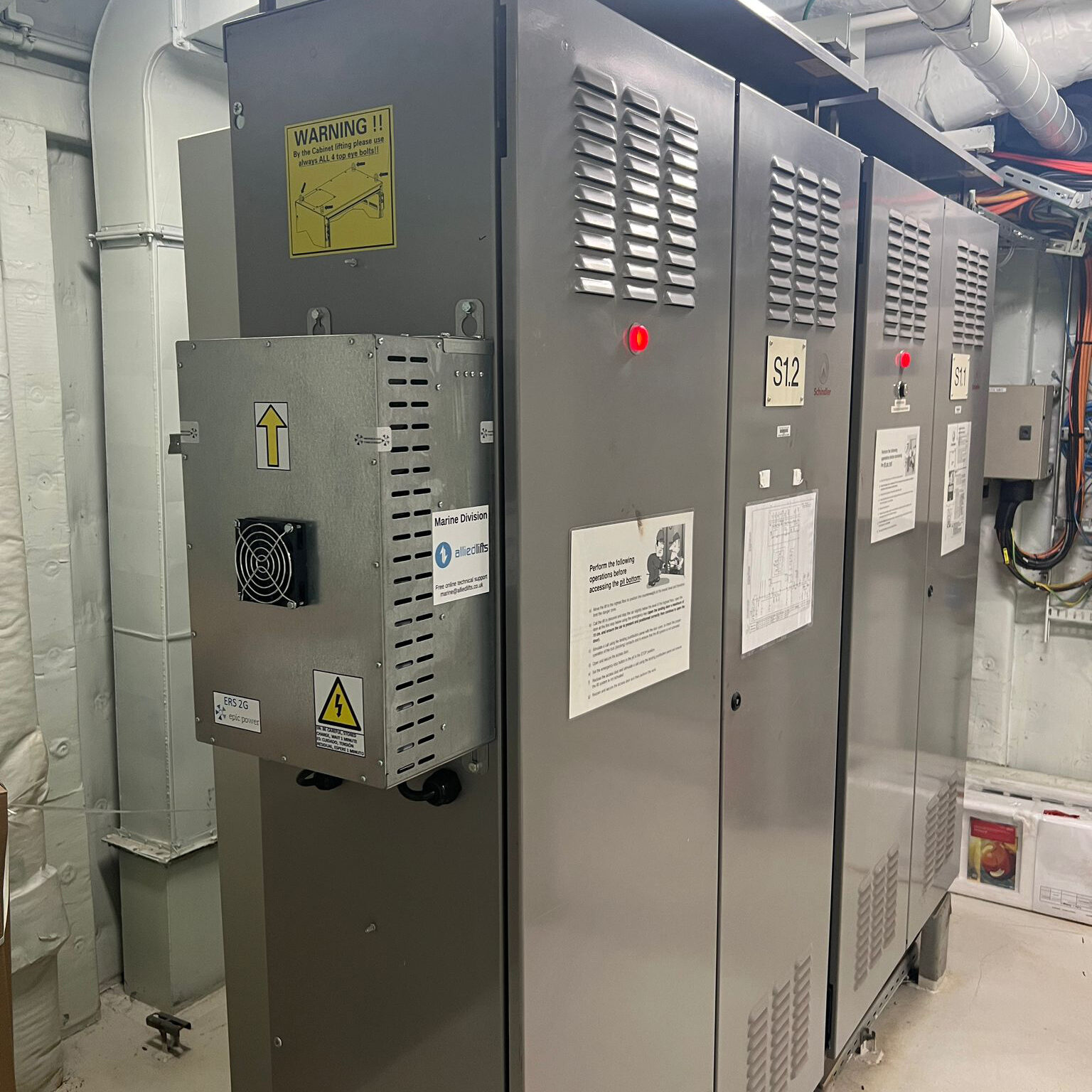 Energy recovery system for elevators installed in cruising ship