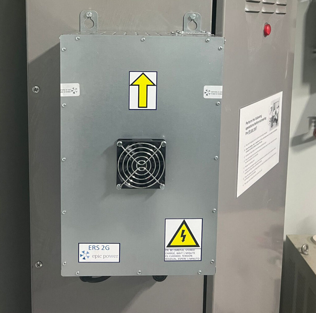 Energy recovery system for elevators installed in cruising ship